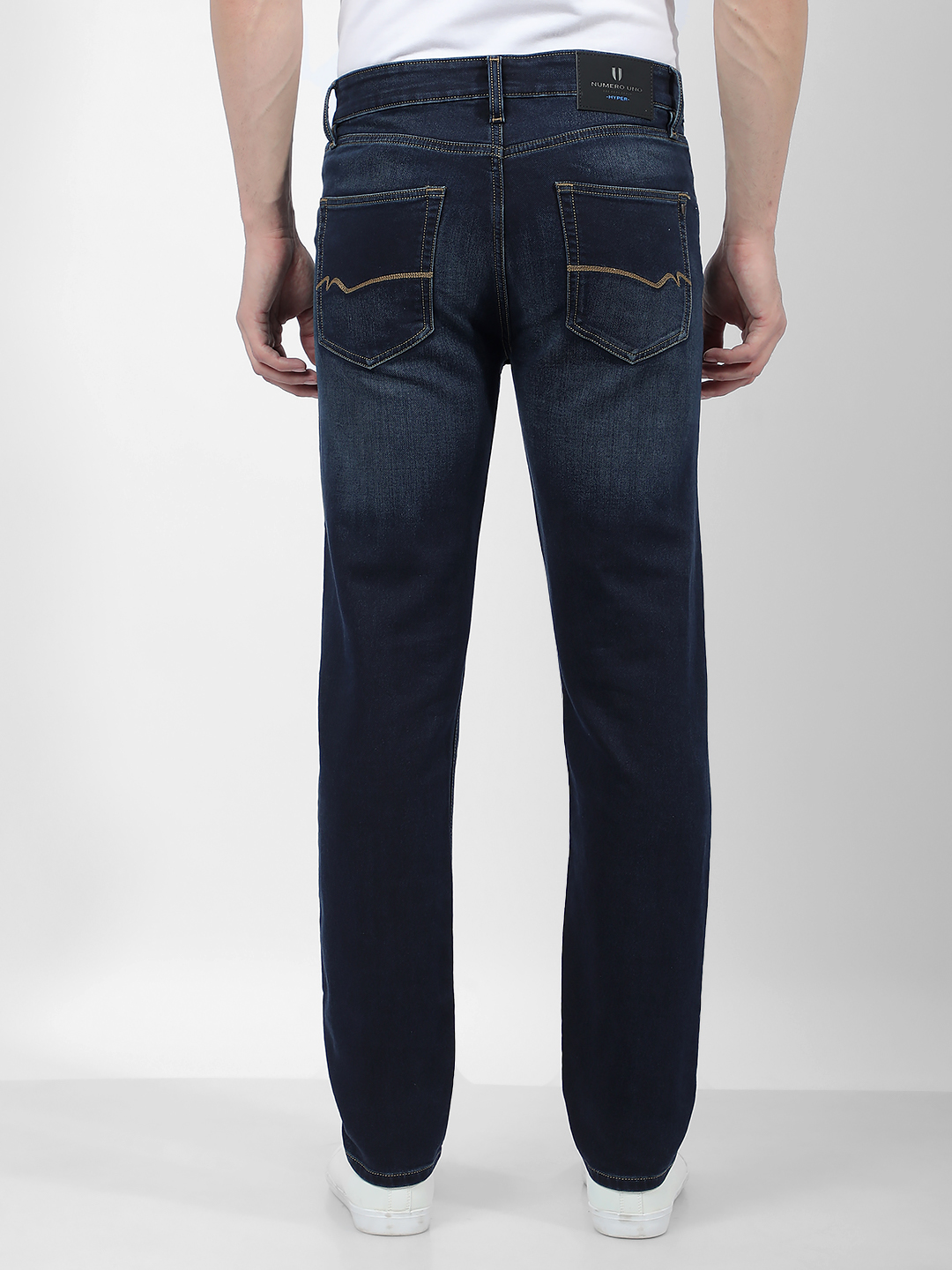 Numero Uno Men Faded Dark Blue Jeans